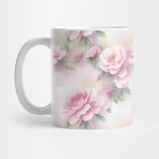 Watercolor Elegant Pink Roses Background Mug